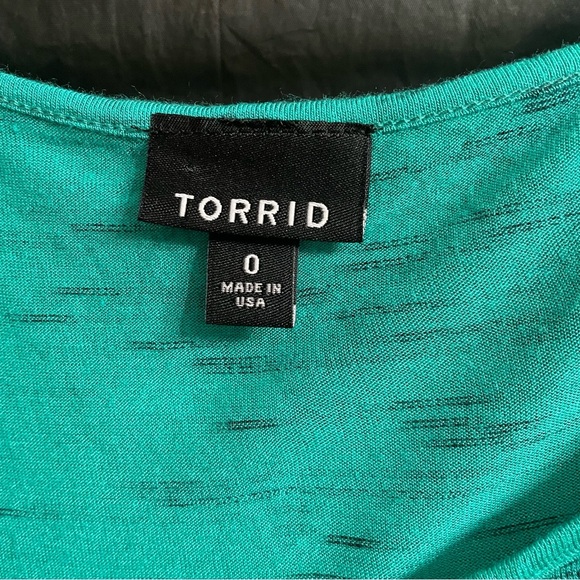 Torrid Turquoise 0 Short Sleeve Asymmetrical Top Twist Summer  Party Fun - Picture 4 of 6